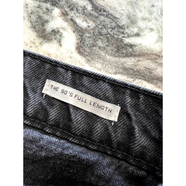 Zara Washed Black 90's High Rise Full Length Raw Hem Jeans Size 4