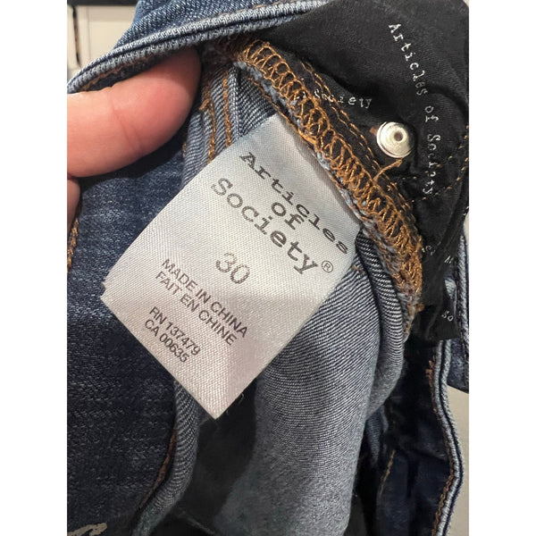 Articles of Society Medium Wash Mid Rise Skinny Jeans Size 30