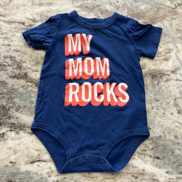 OshKosh My Mom Rocks Navy One Piece Size 18 Mo.