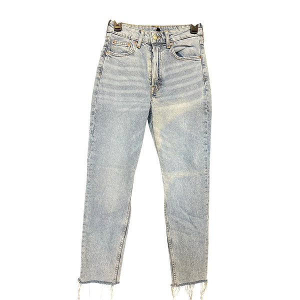 H&M Divided High Rise Light Wash Raw Hem Jeans Size 4