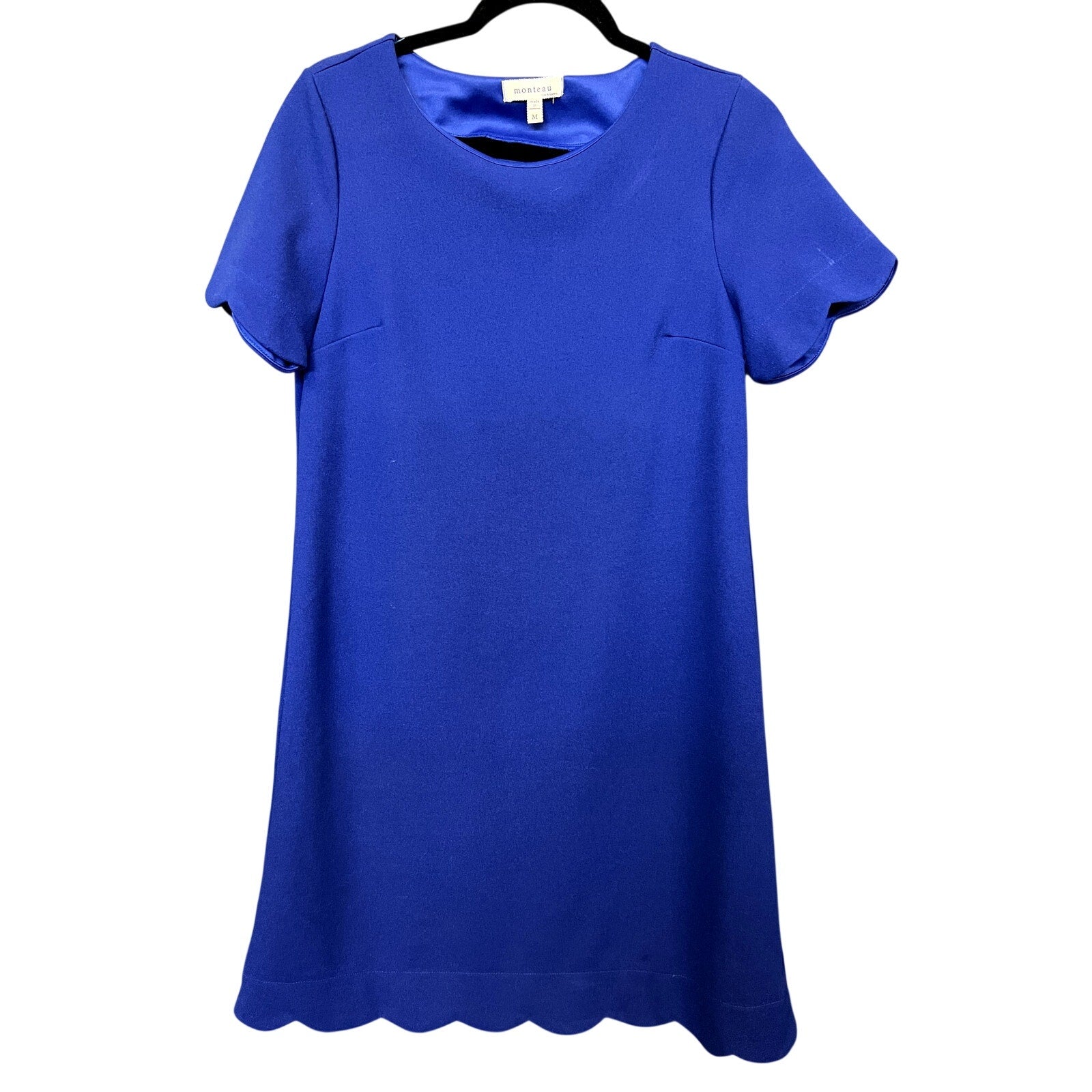 monteau blue dress Royal Scalloped Edge Mini Size Medium Its vibrant color and Fresh eBay  US Black Mermaid Formal Gown Color Available:Black Crepe