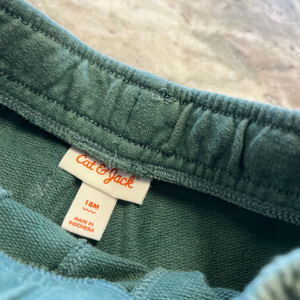 Cat & Jack Green Cargo Jogger Sweatpants 18 Mo