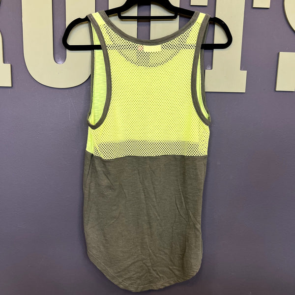 SO Mesh Back Yellow + Green Muscle Tank Top Medium
