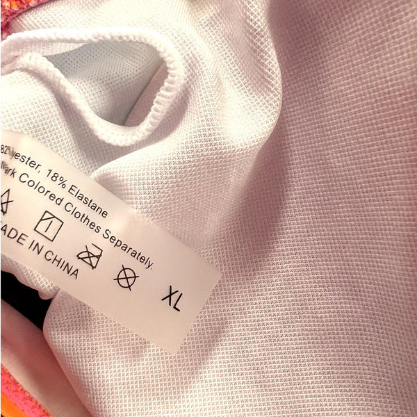 Women's Striped Neon Swim Top Size XL
