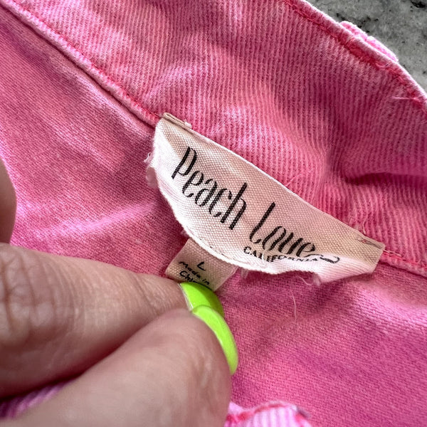 Peach Love Pink Denim Cutoff Shorts Size Large