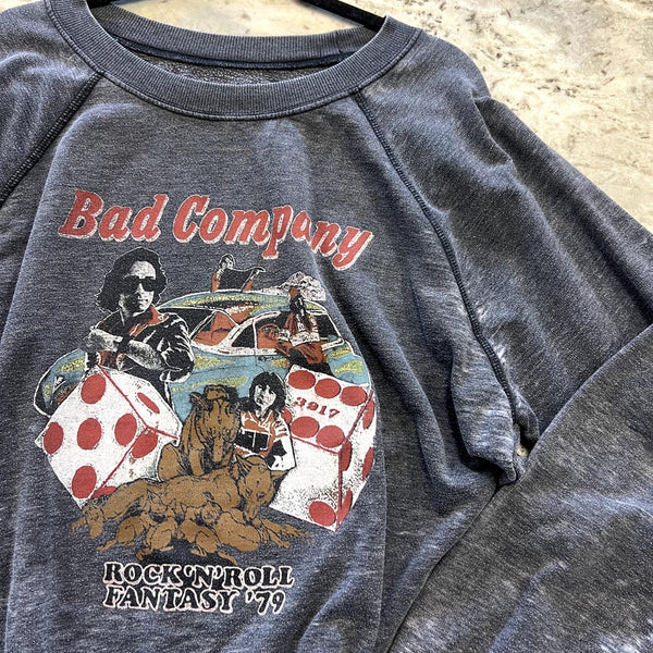Recycled Karma Bad Company Black Burnout Sweatshirt Size Medium