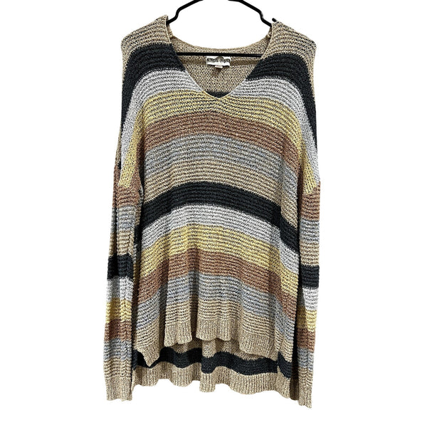 Knox Rose Striped V-Neck Sweater 2XL