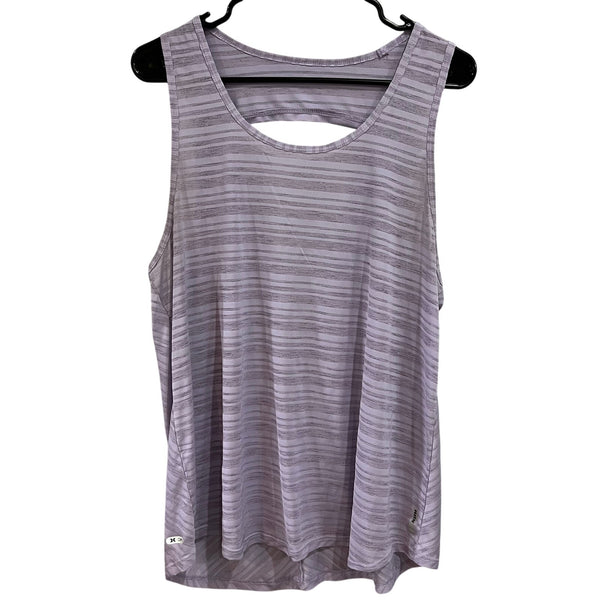 Reebok RBX Light Purple Open Back Striped Tank Top 1XL