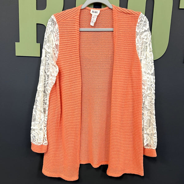 Bibi Peach Lace Cardigan Size Medium