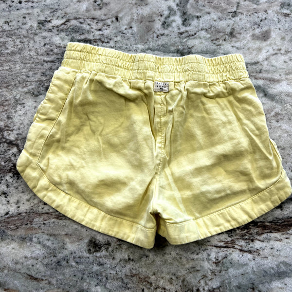Billabong Girls Pale Yellow Cotton Shorts Size Youth Small