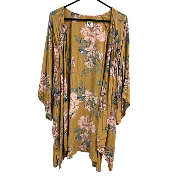 Billabong Floral Mustard Bohemian Cardigan Size M/L