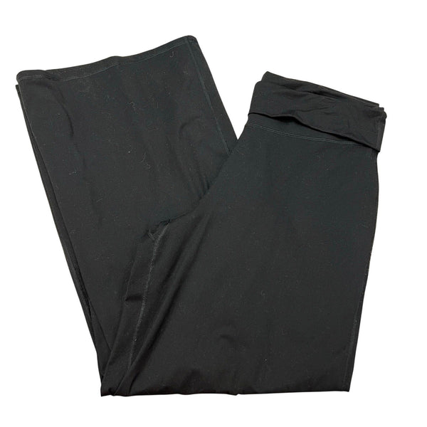 Fabletics Black Foldover Wide Leg Pants Size XL Tall