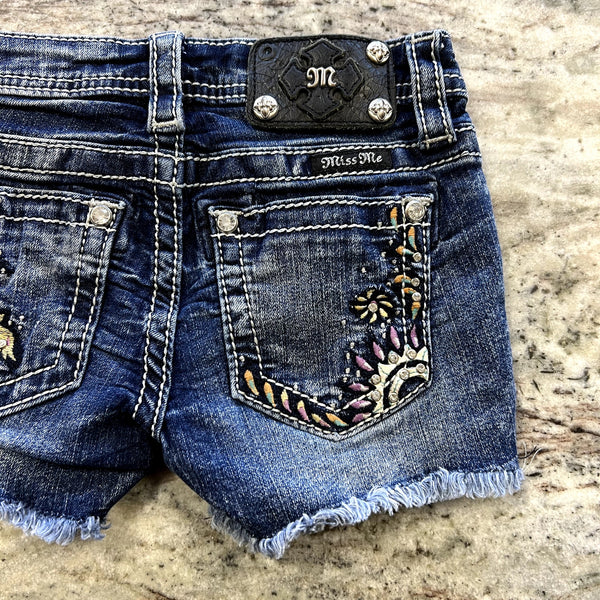 Miss Me Girls Embellished Denim Shorts Size 7