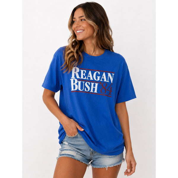 Unisex Reagan Bush '84 Election Tee Size Medium
