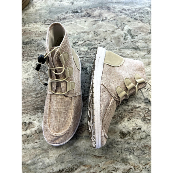 Women's Tan High Top Slip On Shoes Size 10.5