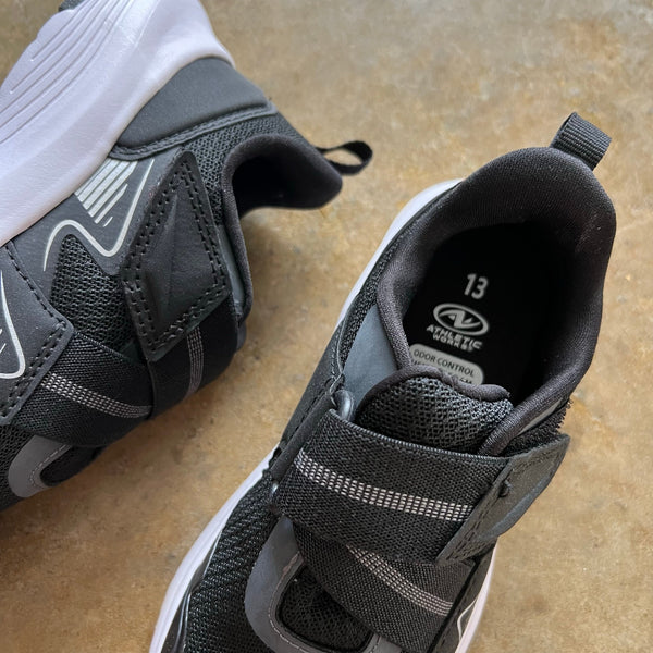Athletic Works Black Velcro Boys Sneakers Size 13