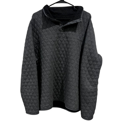 Men's Charcoal Quilted Quarter Snap Pullover Size XL