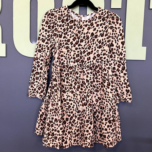 Wonder Nation Leopard Print Long Sleeve Leopard Dress Size 5T