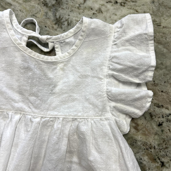 Girls White Ruffle Dress Size 6/7