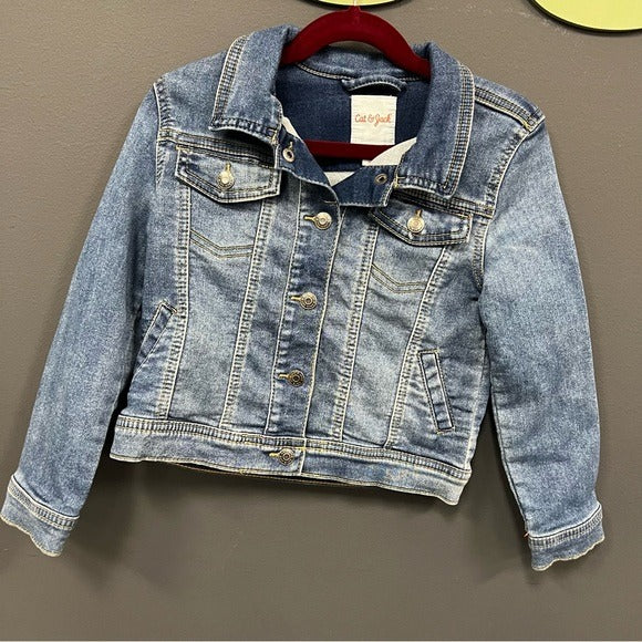 Cat & Jack Girls Denim Jacket Size 5T