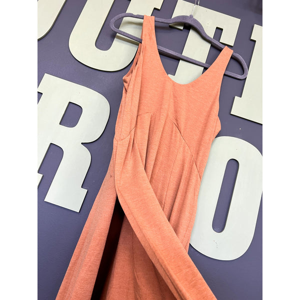 Halara Orange Side Slit Maxi Cotton Swim Cover Up Medium