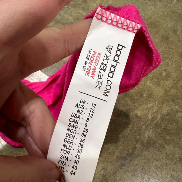 NWT Boohoo Pink Halter Top Size 8 Tall