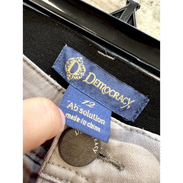 Democracy "Ab"solution Light Gray Camo Skinny Jeans Size 12