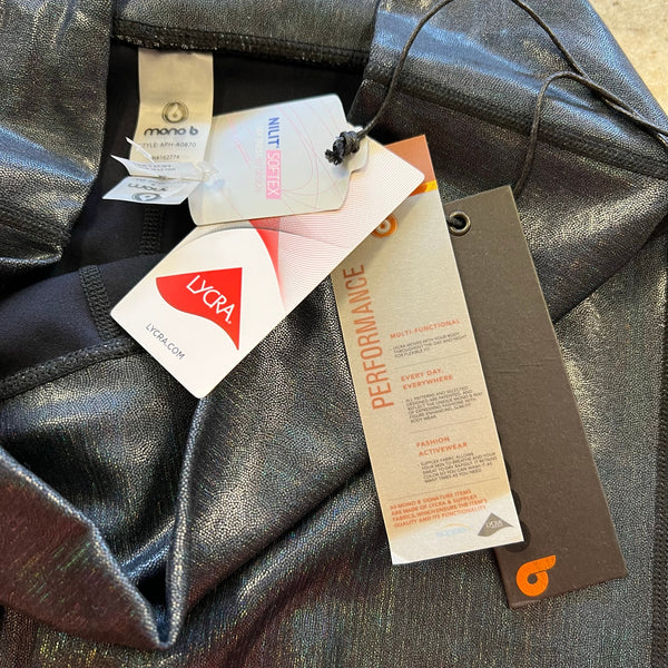 NWT Mono B Metallic Shimmer Leggings Size Large