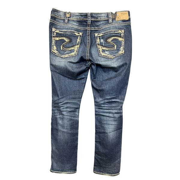 Silver Suki Dark Wash High Rise Skinny Jeans Size 34