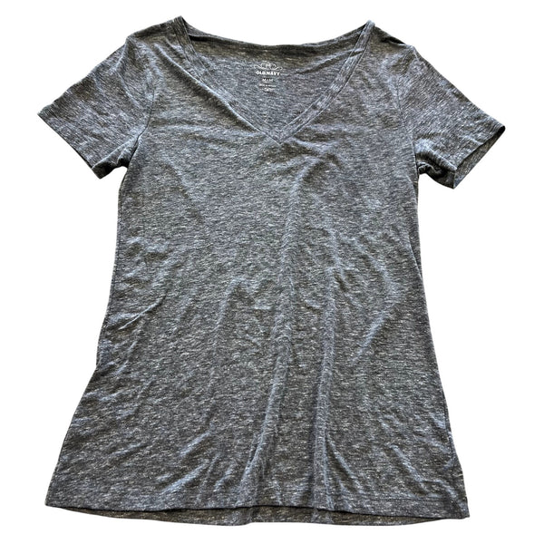 Old Navy Gray Basic V-Neck Top Size Medium