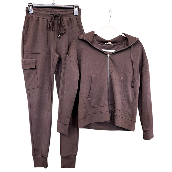 Cable & Gauge Studio Butter Soft Brown Two Piece Set Size XS