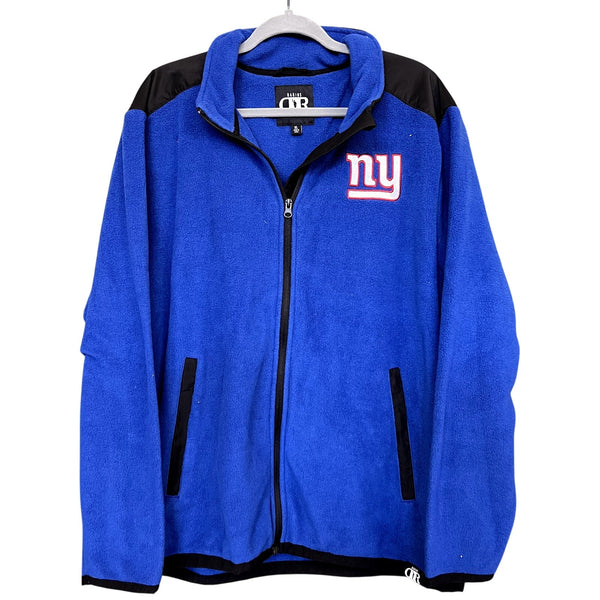Men's New York Giants Full Zip Royal Blue Fleece Jacket XL