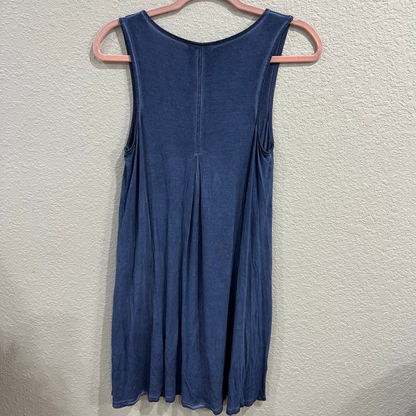 NWT Z Supply Garment Dyed Navy Blue V-Neck Tank Dress with Pockets Small