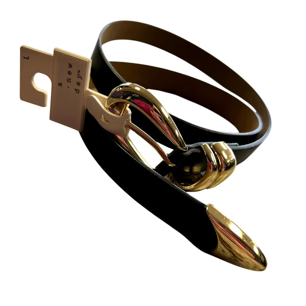NWT A New Day Black + Gold Belt Size Large