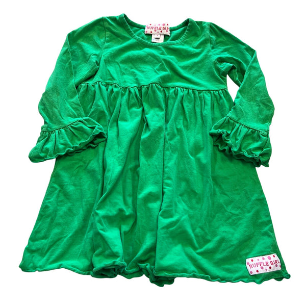 Ruffle Girl Green Peplum Ruffle Dress Size 6
