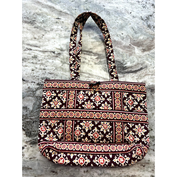 Vera Bradley Burgundy Medallion Quilted Tote Bag