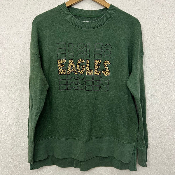 Eagles Stacked Leopard Sweatshirt Size Small