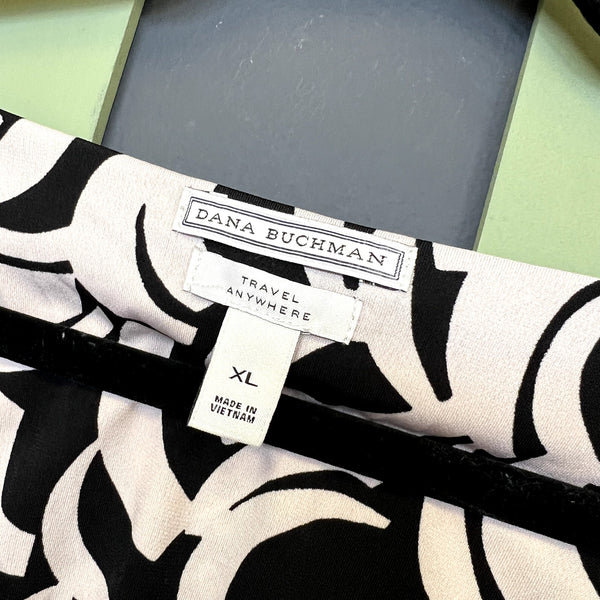 Dana Buchman Travel Anywhere Swirl Print Cap Sleeve Top XL