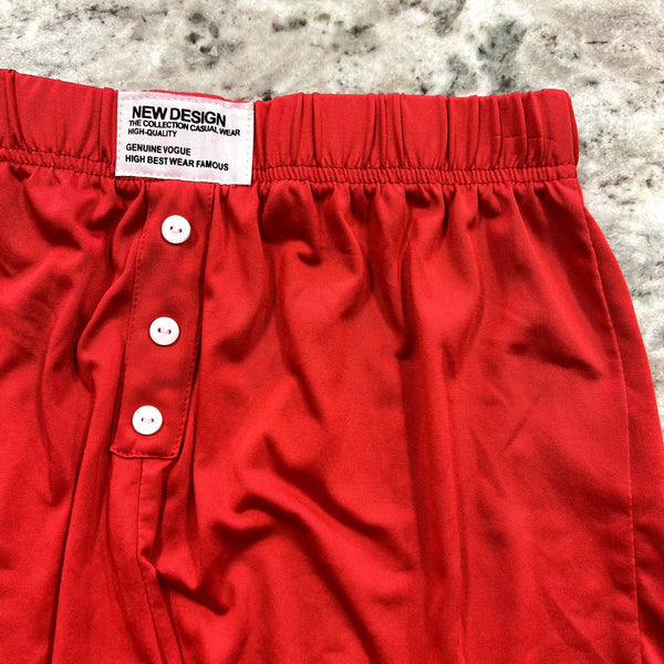 New Design Women's Red Boxer Sleep Shorts Size Medium