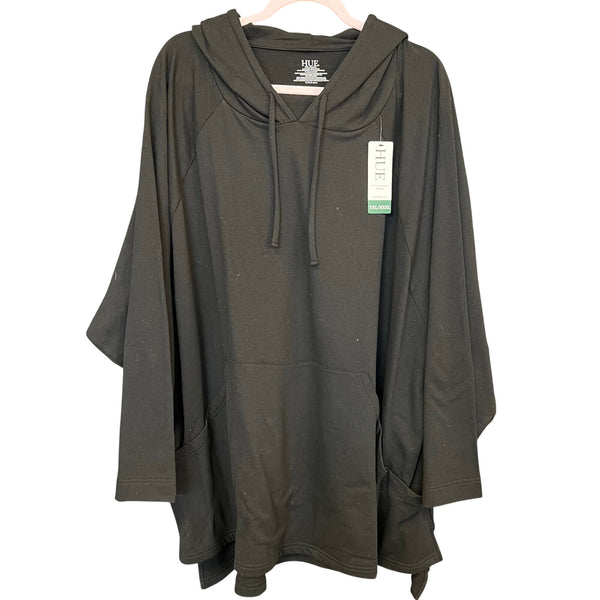 NWT Hue Black Hooded Oversized Tunic Sweater Size 2X/3X