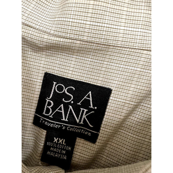 Jos. A Bank Executive Collection Light Tan Plaid Button Down Size XXL