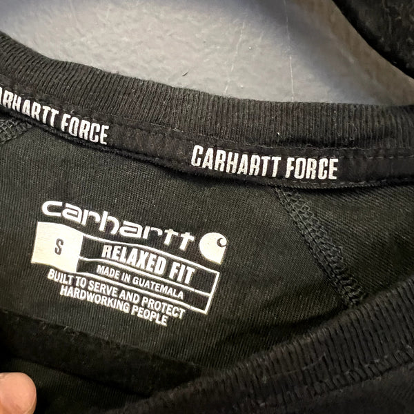 Carhartt Force Relaxed Fit Black Long Sleeve Pocket Tee Small