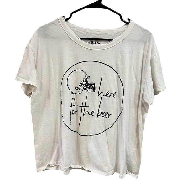 Oliver + Otis Here for the Beer Cropped Football Graphic Tee Large