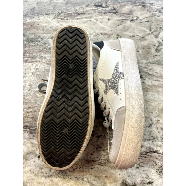 Women's Silver Glitter Star Sneakers Size 10