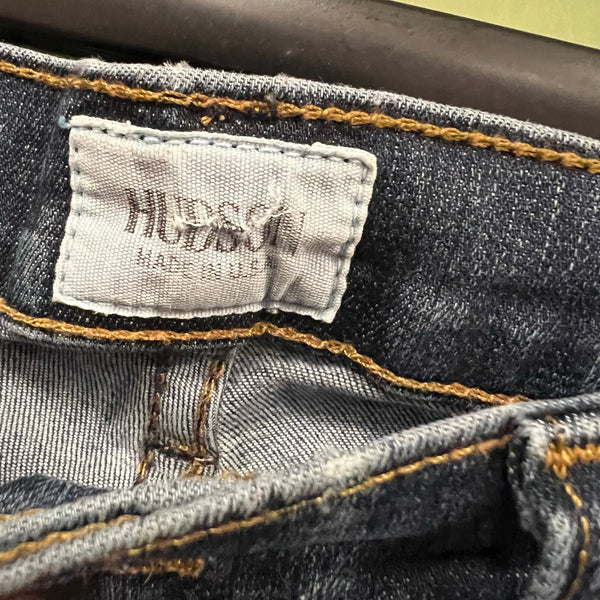 Hudson Mid Rise Distressed Dark Wash Skinny Jeans Size 25