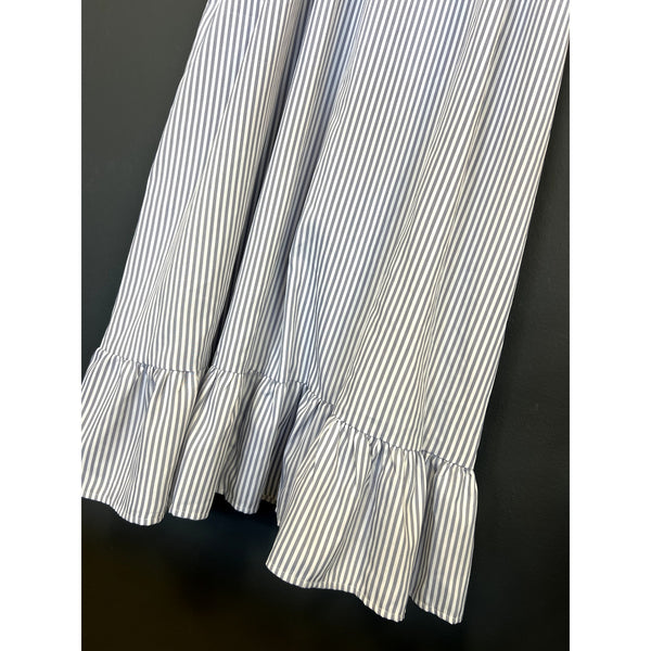 Women's Blue + White Pinstripe Midi Dress Size 3XL