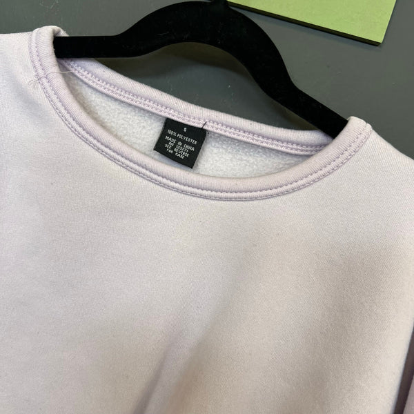 Light Purple Drawstring Cropped Lightweight Sweatshirt Small