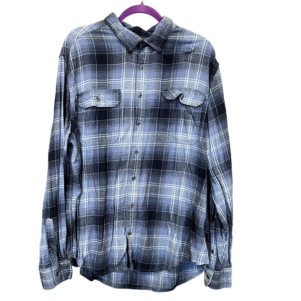 George Navy Blue Plaid Flannel 2XL