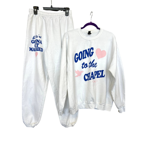 Going to the Chapel Two Piece Lounge Set Size S/L