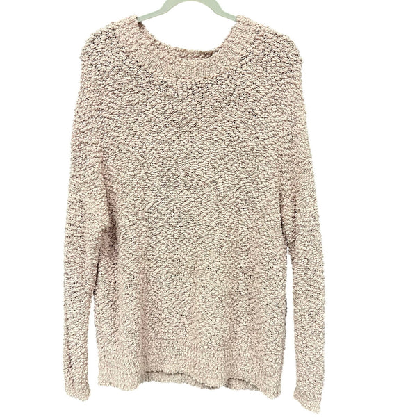 Cherish Light Pink Crew Neck Popcorn Sweater Large